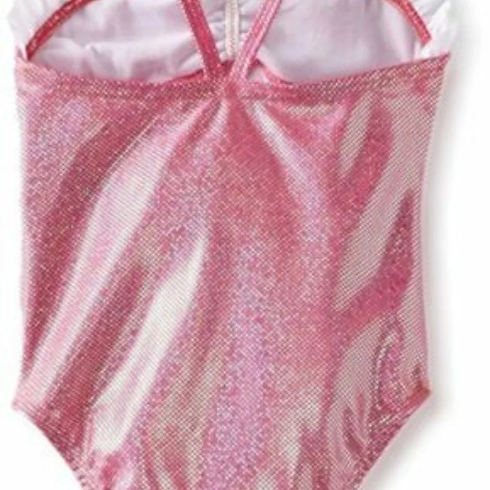 Baby‎ Buns Girls 2T Pink One Piece Ruffle Swimsuit with Coverup Skirt Set NWT